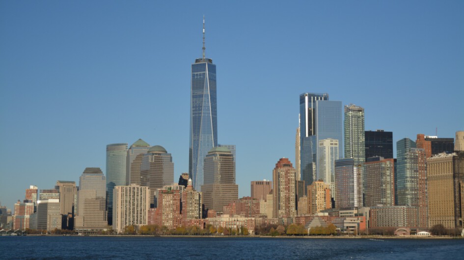 Skyline from the ferry - 10 things to do in New York - Boots and Sunshine